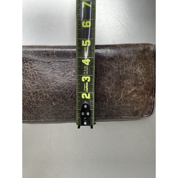 Will Leather Distressed Brown Full Zip XL Wallet Travel Organizer - Picture 8 of 8